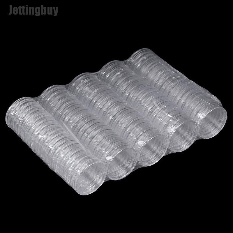 Jettingbuy 100 Cái Hộp Đựng Tiền Xu 27Mm Hộp Đựng Viên Nang Hộp Trưng Bày Hộp Trưng Bày Hình Tròn