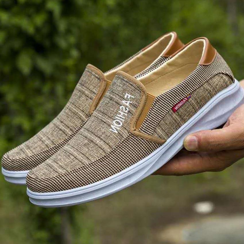 Giày lười nam, giày lười vải nam, Giày mọi nam gót da đẳng cấp, mũi tròn ôm chân tiện dụng ZATA - ZKL03