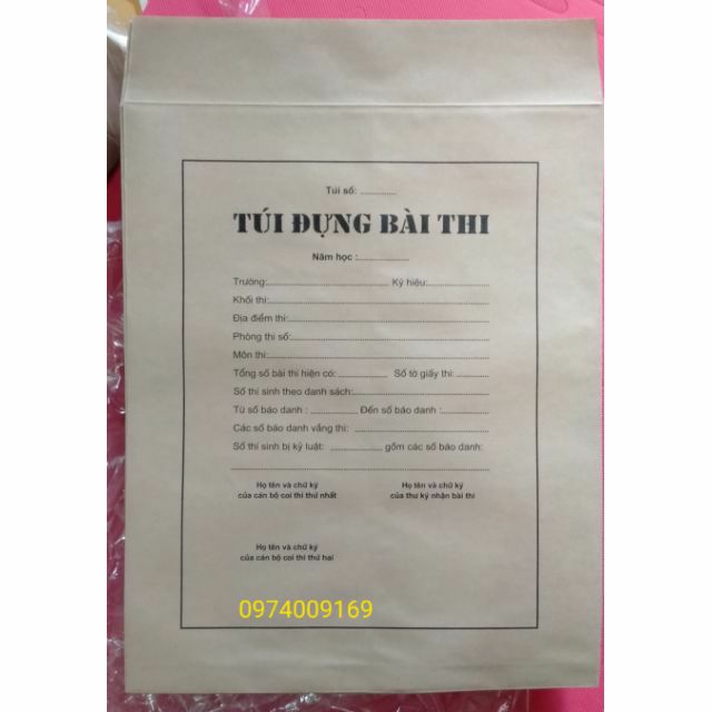 Túi đựng bài thi