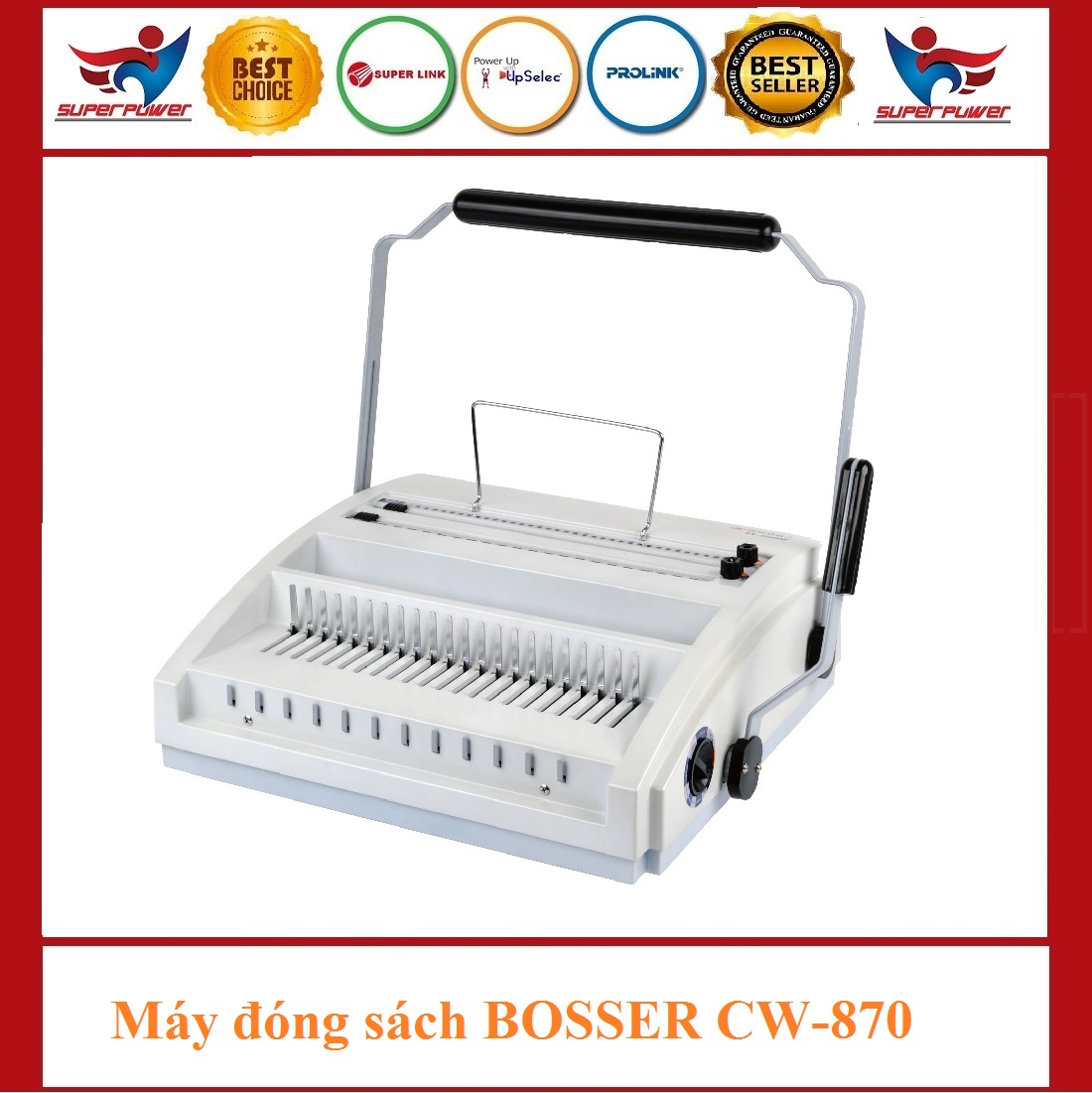 Máy đóng sách lò xo nhựa & kẽm 2 trong 1 bosser cw-870