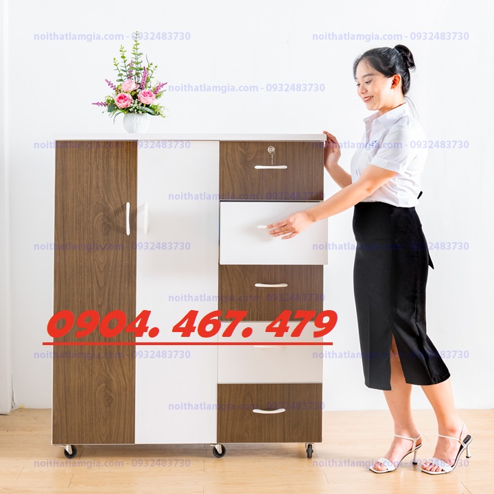 TỦ NHỰA 2 CÁNH 5 HỘC - FREESHIP HCM