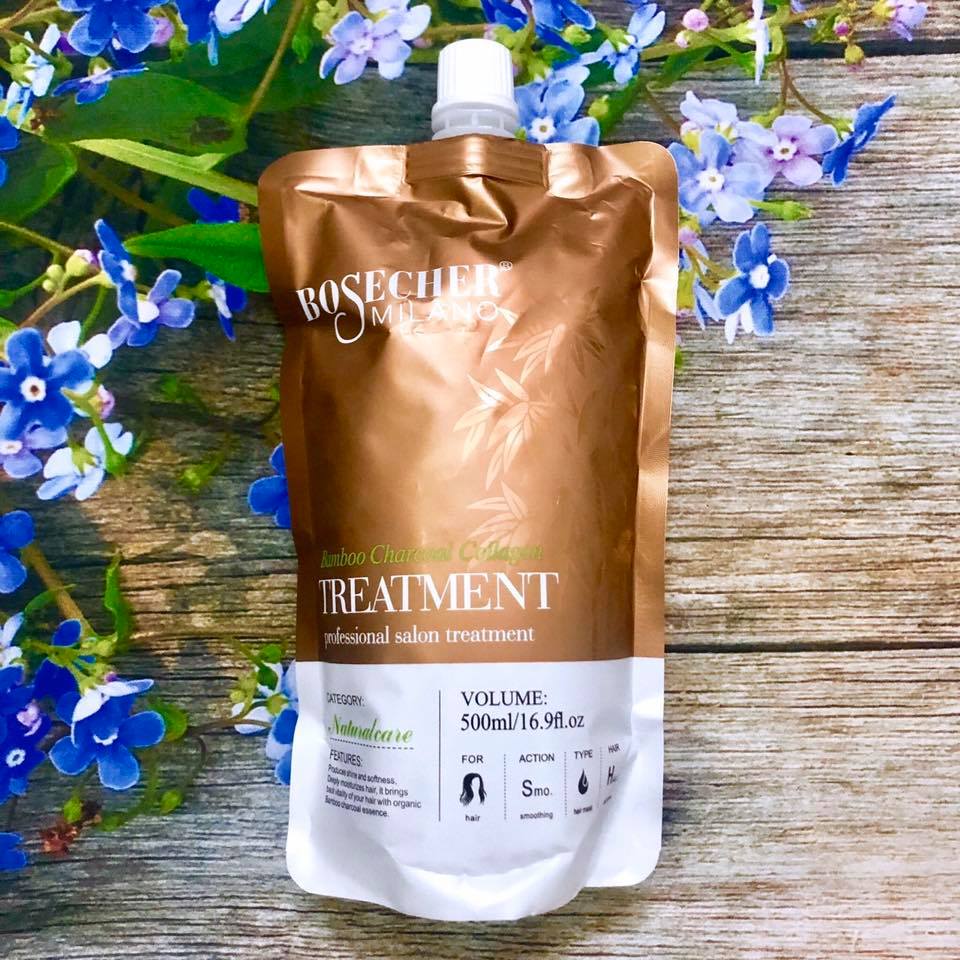 Kem ủ tóc collagen bosecher milano bamboo treatment 500ml