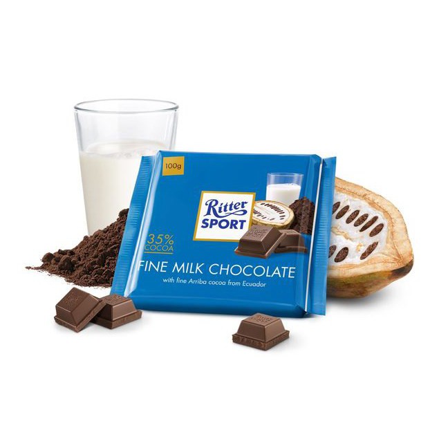 Socola Sữa 35% Cacao Ritter Sport 100gr