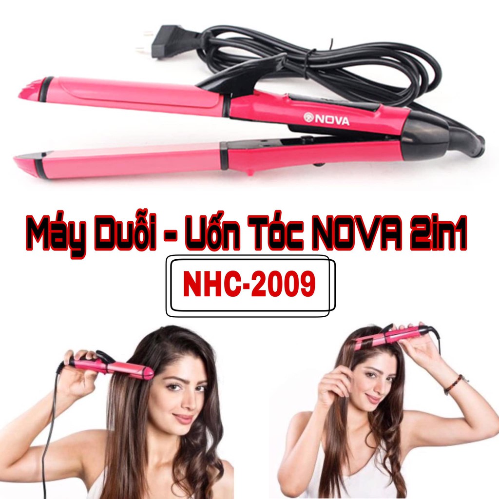 MÁY LÀM TÓC 2IN1 UỐN DUỖI TÓC NOVA NHC-2009 NHỎ GỌN TIỆN DỤNG