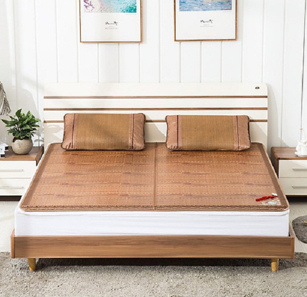 Chiếu Trúc Thanh Gấp Đôi Mặt Trúc - Mặt Lụa 1m6x2m