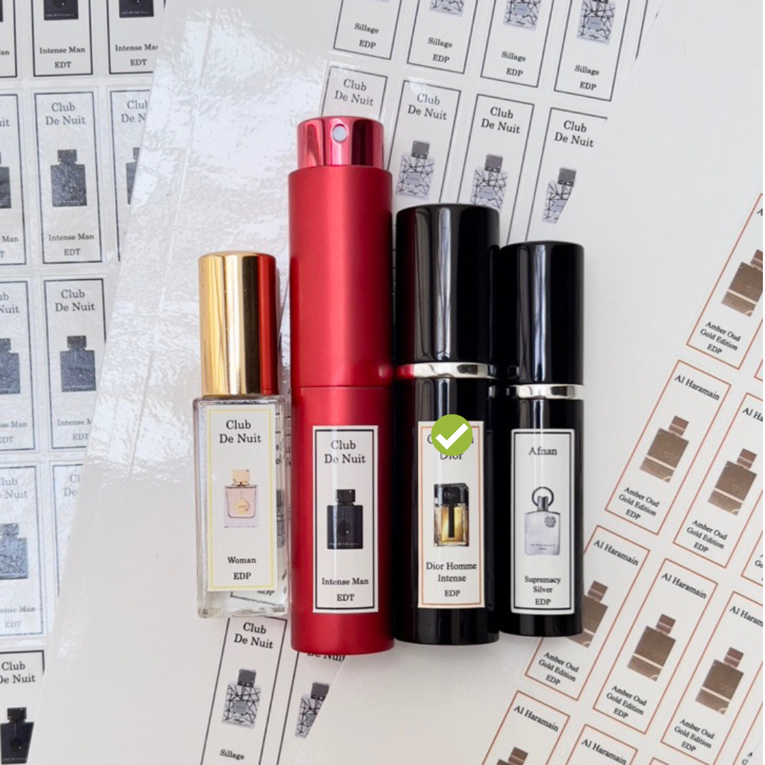 [HCMC] combo 10 PCs Jimmy Choo perfume bottle sticker for full range refills