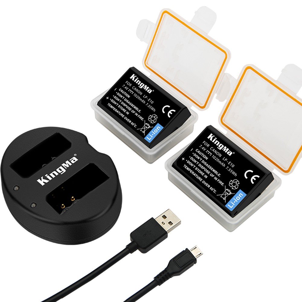 Bộ 02 Pin & 01 Sạc máy ảnh KingMa LP-E10