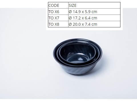 Tô Nhựa Melamine Xoắn Đen Bóng
