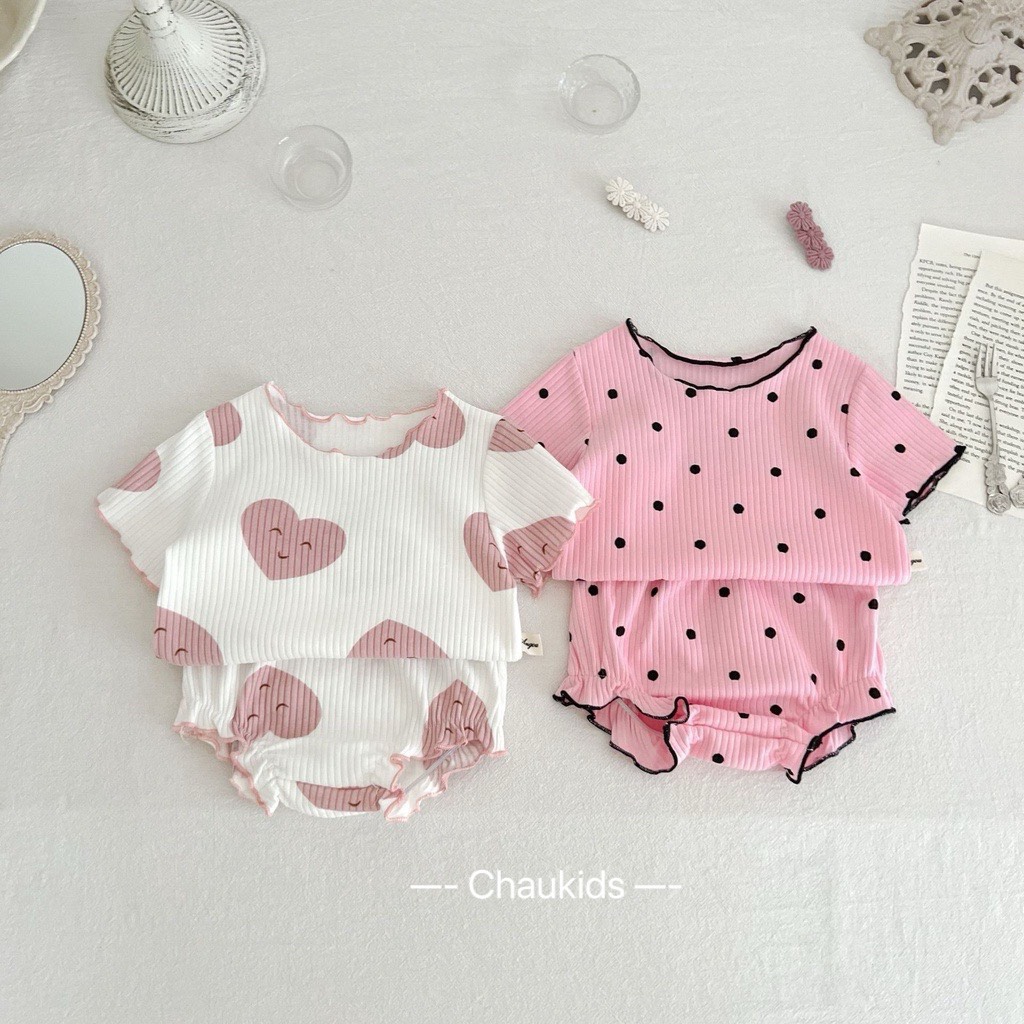 (6-14kg) Set Bộ Hè Siêu Cute Cho Bé Trai Bé Gái Đón Hè