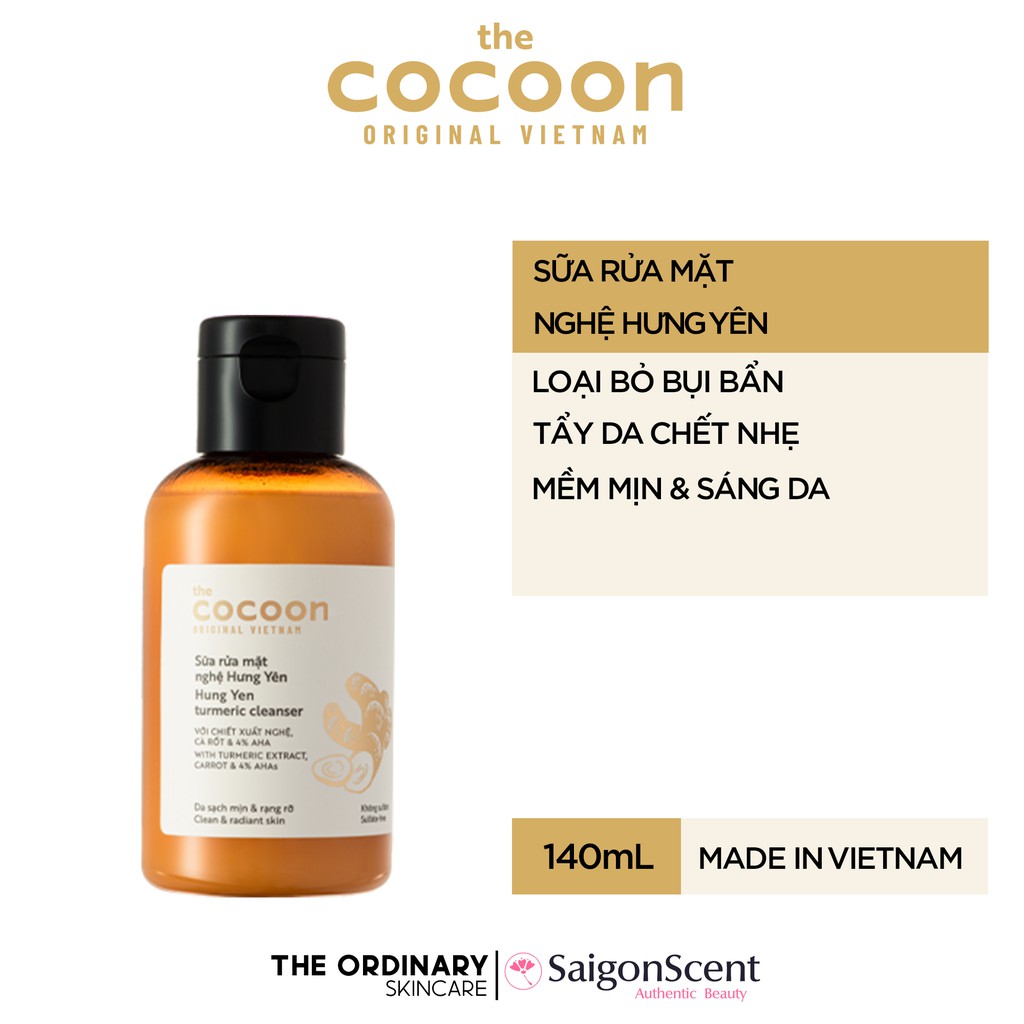[HCM]Sữa rửa mặt sáng da Nghệ Hưng Yên Cocoon ( 140mL )
