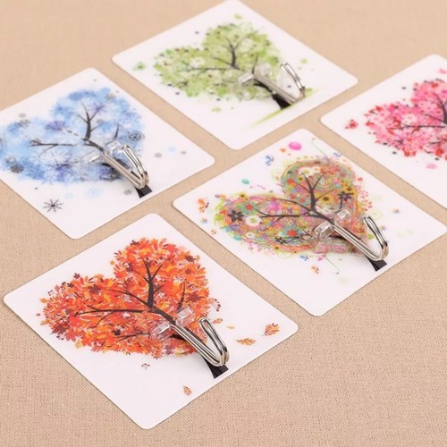 Combo 20 Móc dán tường 3D - siêu dính nhựa chịu lực cao cấp in hình 3D chống nước treo quần áo