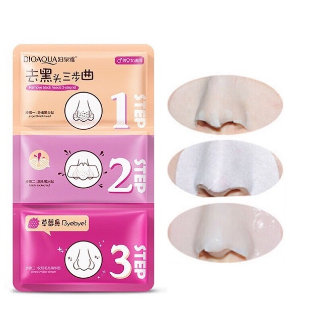 [Lấy mã giảm thêm 30%]SéT 3 Miếng Mặt Nạ Lột Mụn Bioaqua