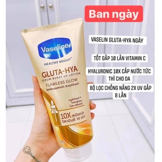 Dưỡng Thể Vaseline Healthy Bright Gluta-Hya Serum Burst 330Ml