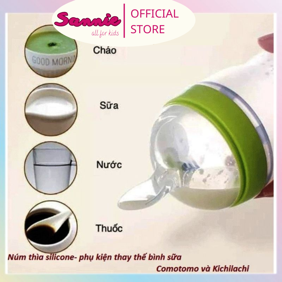 Núm thìa ăn dặm Comotomo Mỹ 150ml/250ml siêu mềm