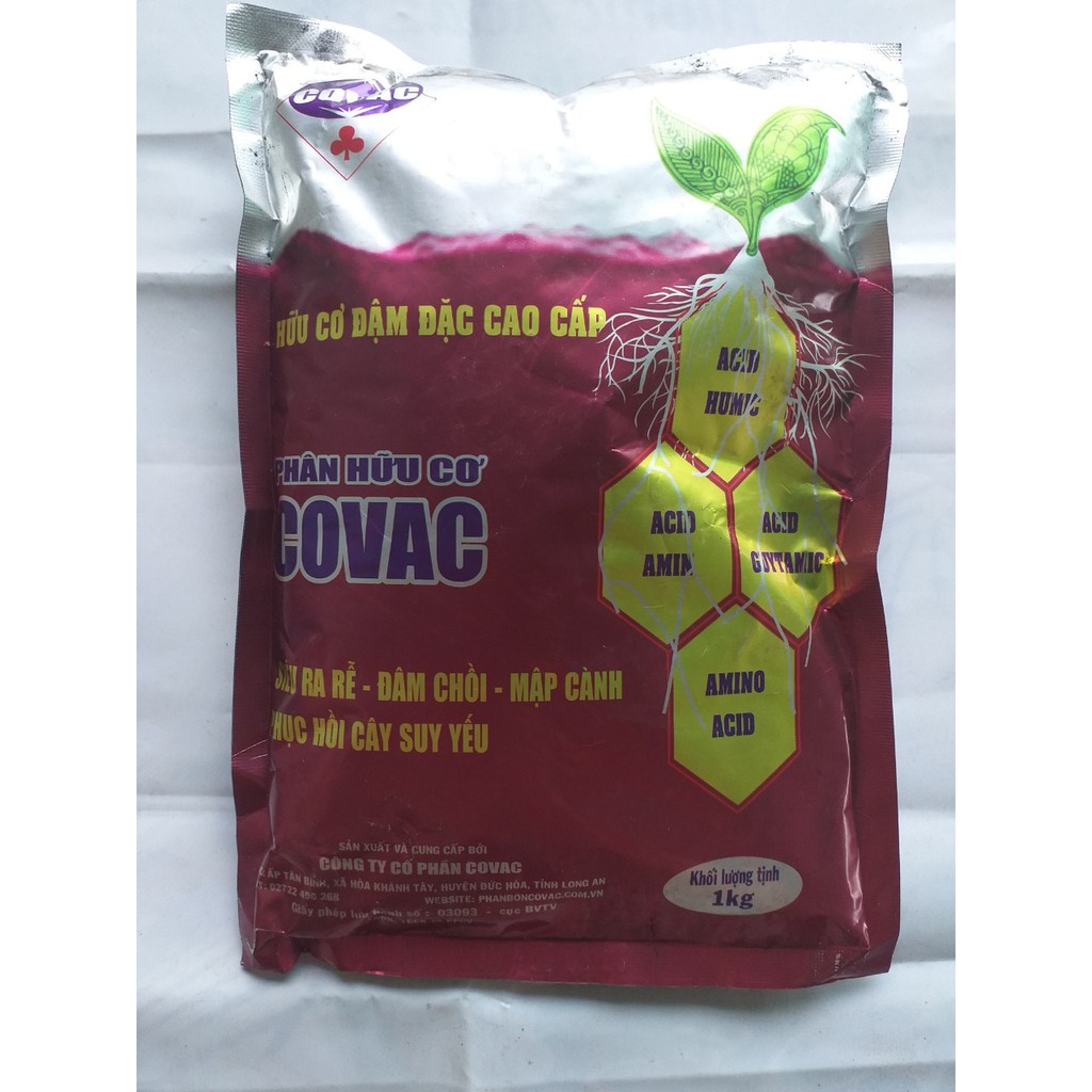 Phân Bón Hữu Cơ Đậm Đặc Cao Cấp COVAC (1Kg/gói)