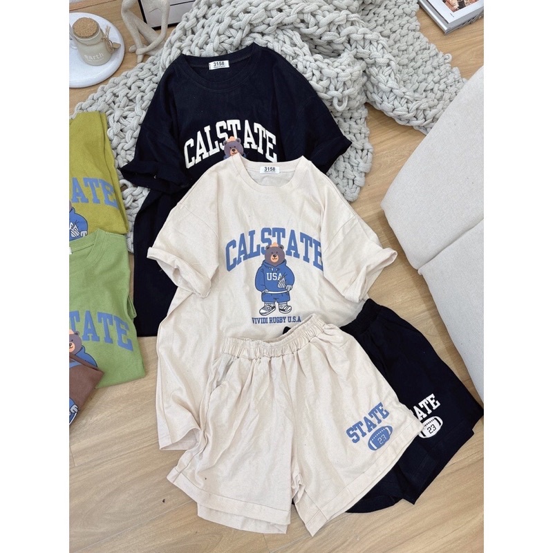 Set bộ đùi chất cotton su - gấu caste