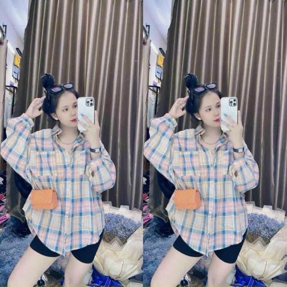 áo sơ mi đũi trơn/kẻ from rộng