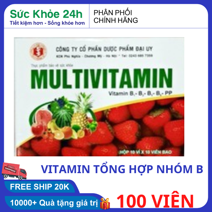 Tăng cường sức khỏe vitamin tổng hợp Multivitamin 100 viên HSD 2023 bồi bổ