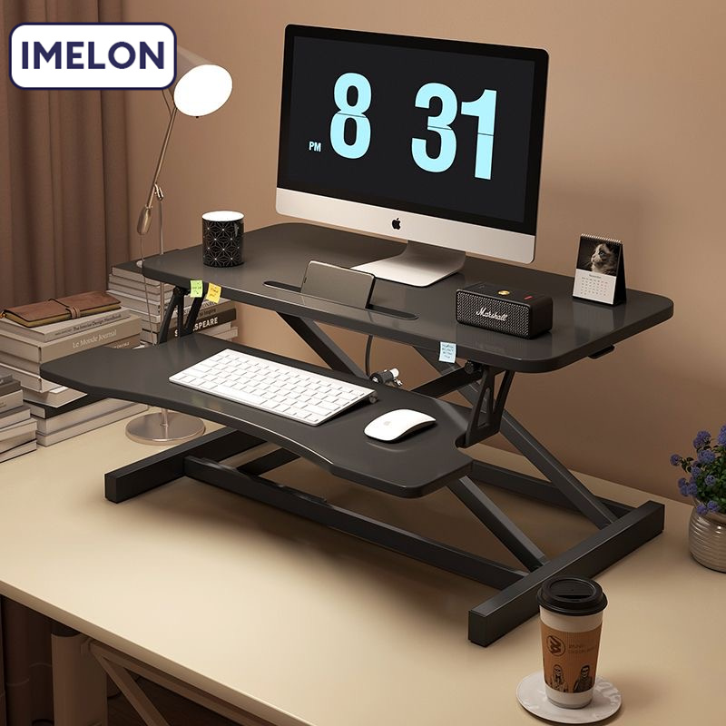 Standing notebook desktop folding computer desk with elevated height adjustable desk and standing workbench on the desk