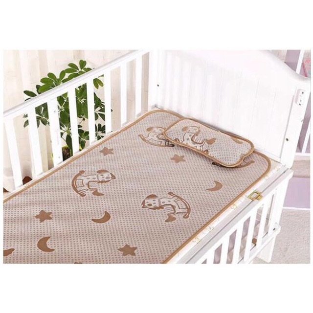 CHIẾU LỤA ĐIỀU HÒA CHO BÉ 60cmx90cm [KÈM GỐI THẢO DƯỢC] - HÀNG VIỆT NAM