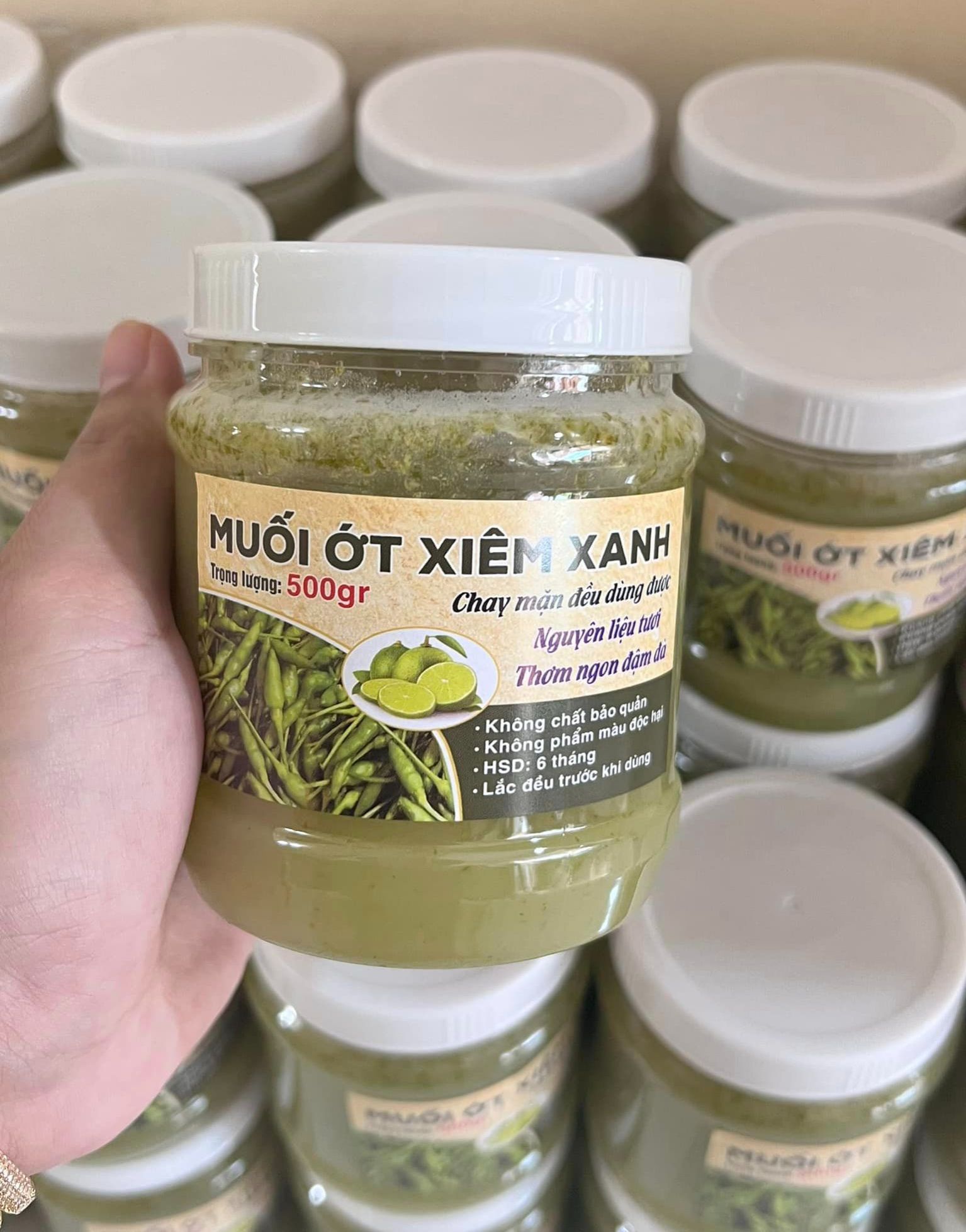 Set 2 hủ nước chấm hải sản - Muối ớt đỏ/ Muối ớt xanh