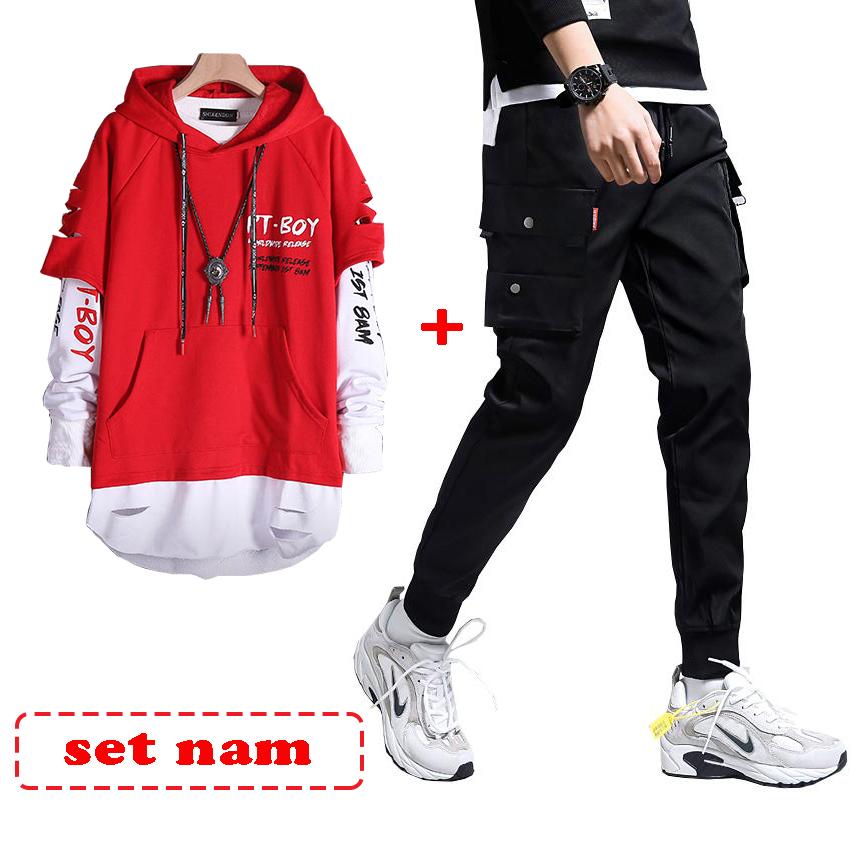 Combo Bộ Đồ Nam Quần Jogger Túi Hộp Kết Hợp Áo Hoodies Cá Tính Thời Trang 4MENHCM GHEP AO TOP NAM 126 + JOGGER NAM