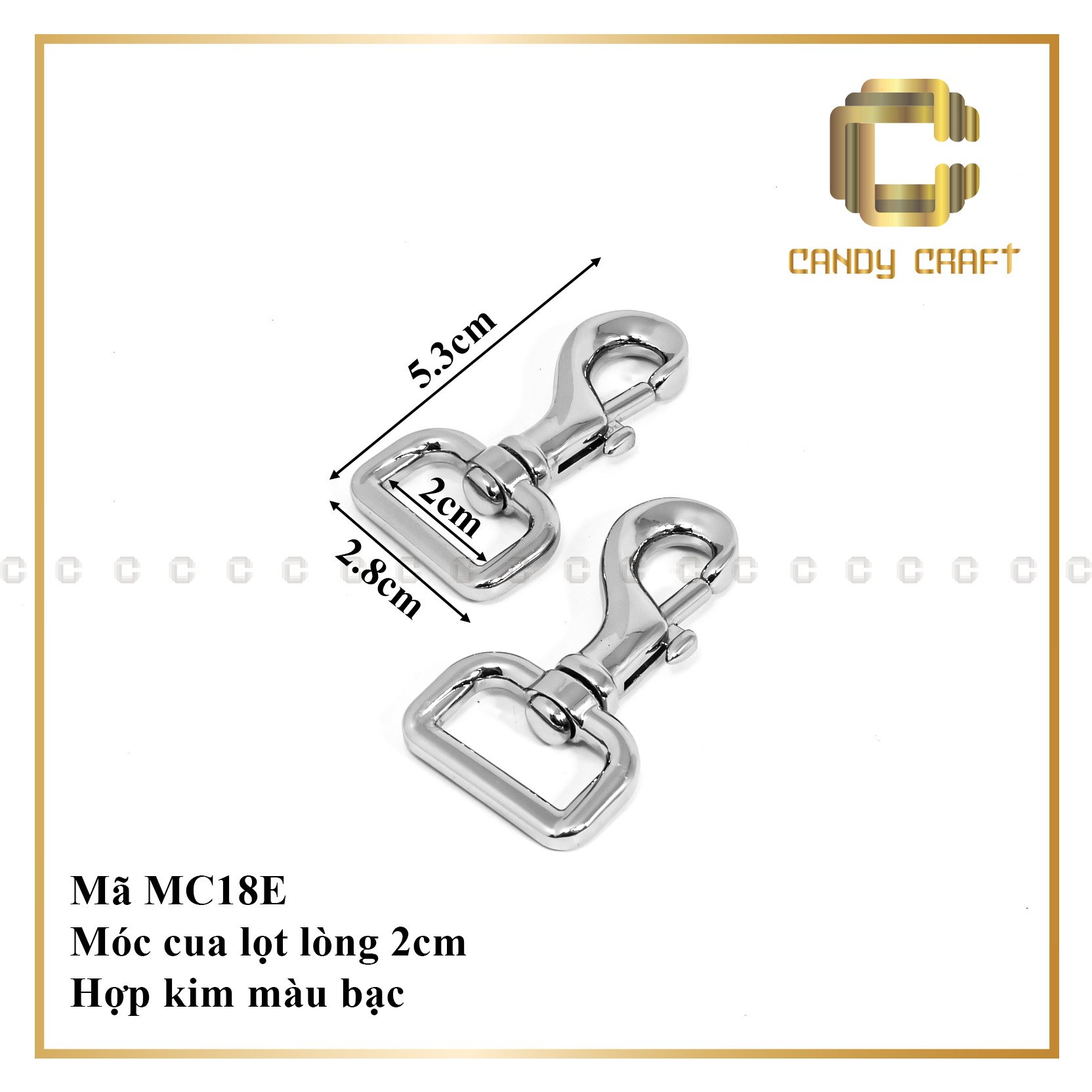 Móc cua màu bạc - phụ kiện làm túi xách
