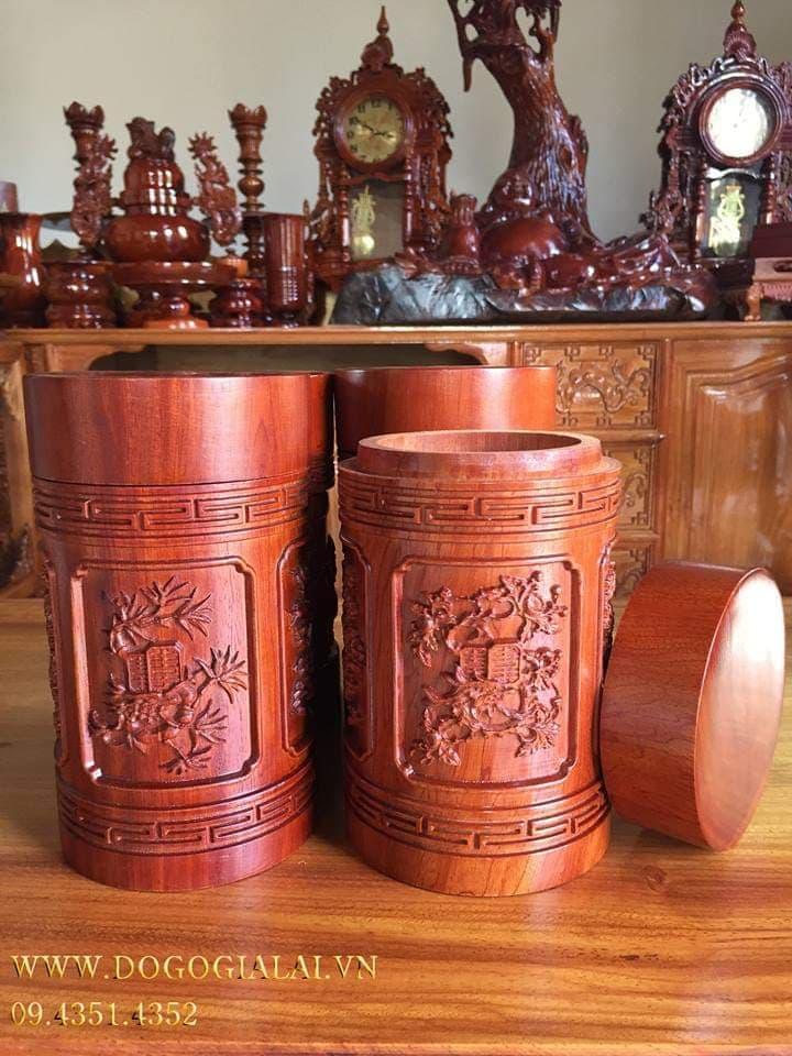 Hộp Đựng Chè Gỗ Hương Cao Cấp