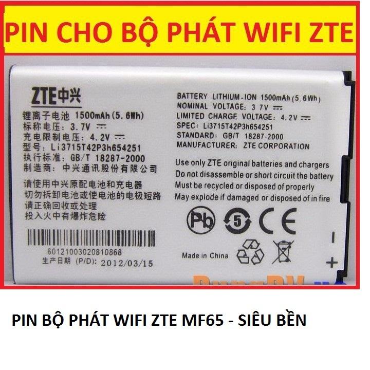 Pin 1500mAh Cho Máy Phát Sóng Wifi ZTE MF65 - Pin Siêu Khỏe pin tốt pin thay thế cho bộ phát wifi zte mf65 ,pin mf65 cao cấp