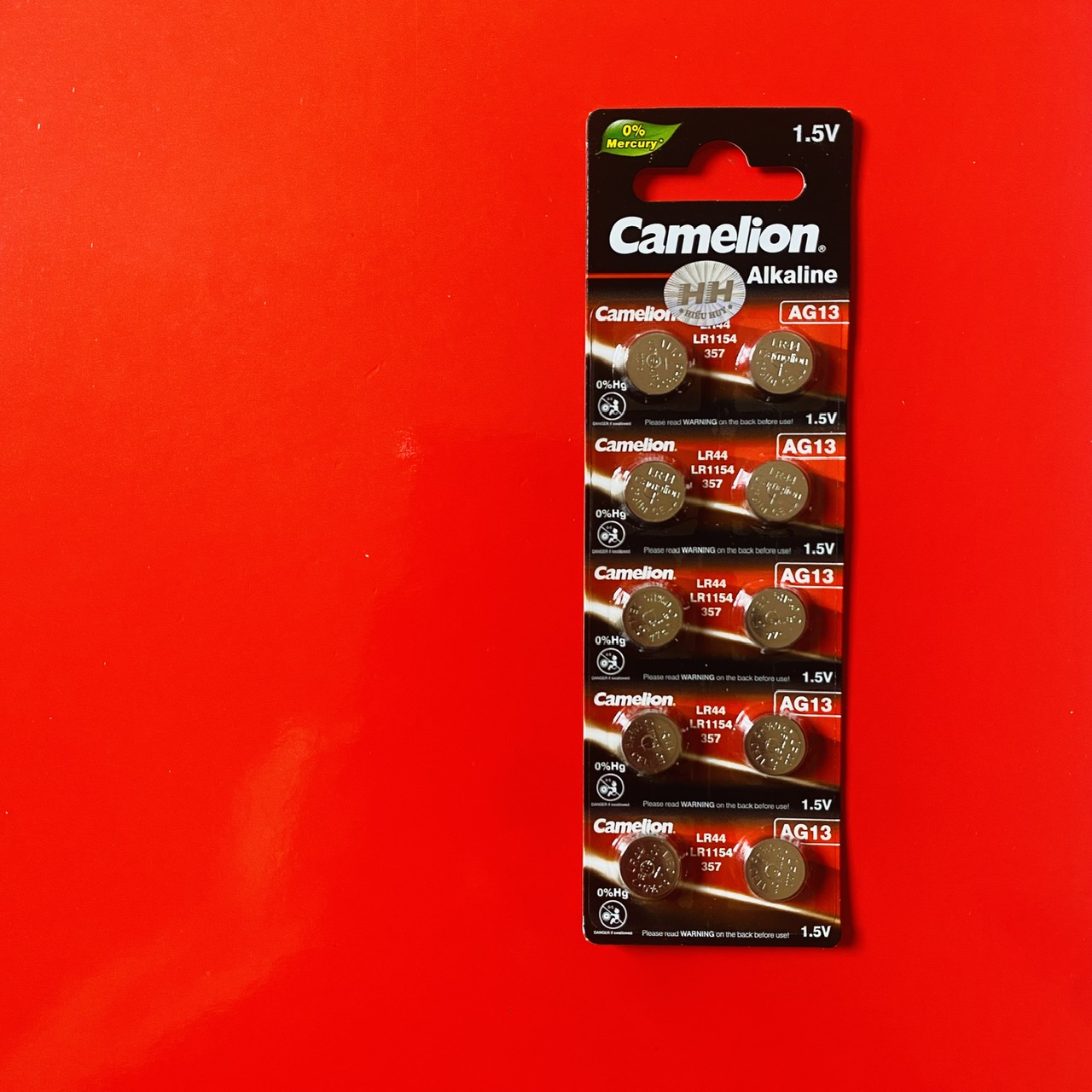 Vỉ 10 viên AG13 A76 LR44 Camelion thay máy tính Casio