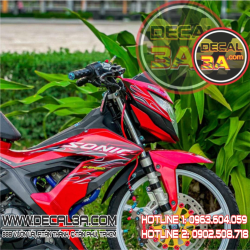 STICKER SONIC 150R RED FIRE
