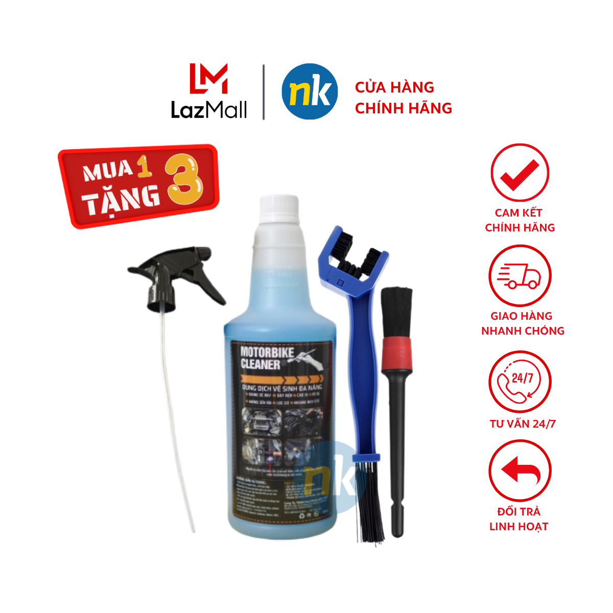 Dung dịch tẩy rửa ĐA NĂNG Motorbike Cleaner 850ml dành cho ô tô, xe máy, chuyên tẩy rửa Khung xe máy, Nhông sên dĩa , Vỏ xe , Cục máy
