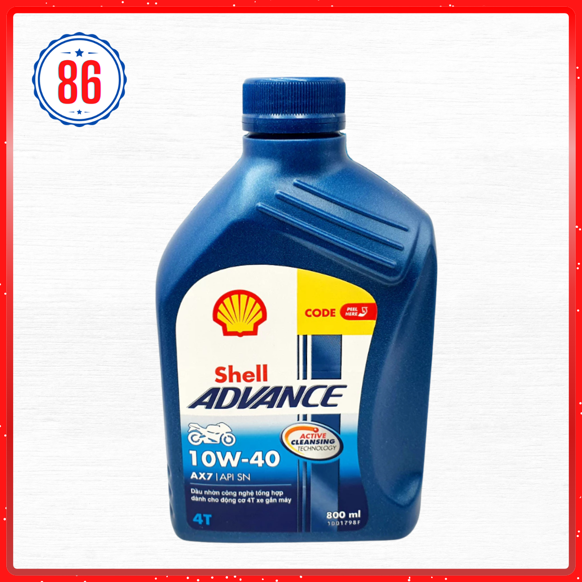 Nhớt xe số cao cấp Shell Advance AX7 10W40 800ML