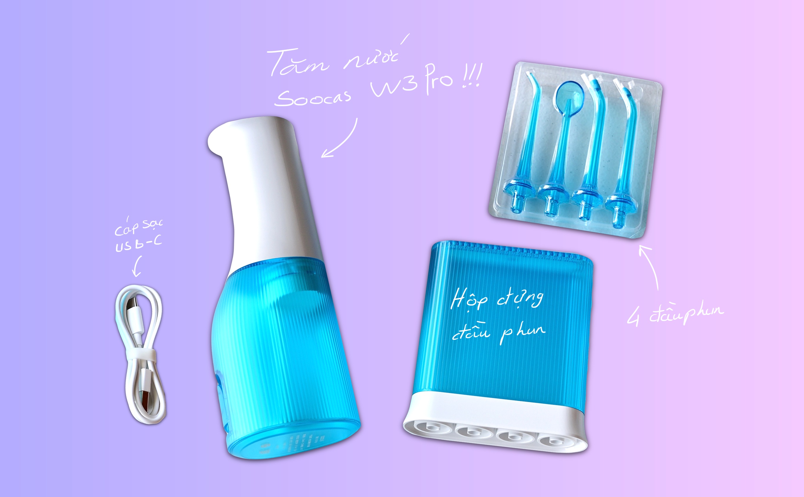 Máy Tăm Nước Cầm Tay Mi Soocas W3 Pro