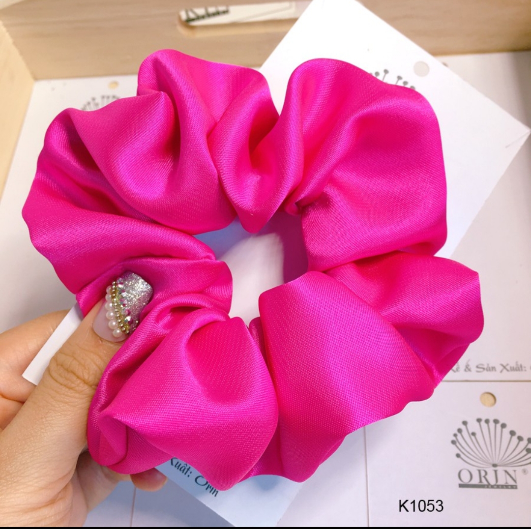 Dây buộc tóc scrunchies phi bóng cao cấp loại to / Dây cột tóc nữ