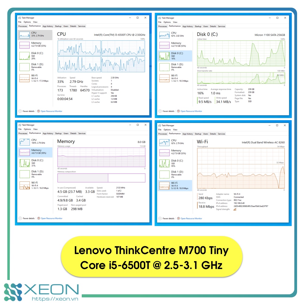 🔥SALE🔥 Máy tính mini PC để bàn Lenovo Thinkcentre M700 tiny core i5-6500T