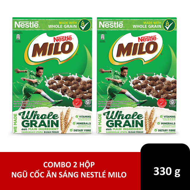 [HCM]Combo 2 hộp Bánh Ăn Sáng Nestle MILO Cereal (330g/hộp)
