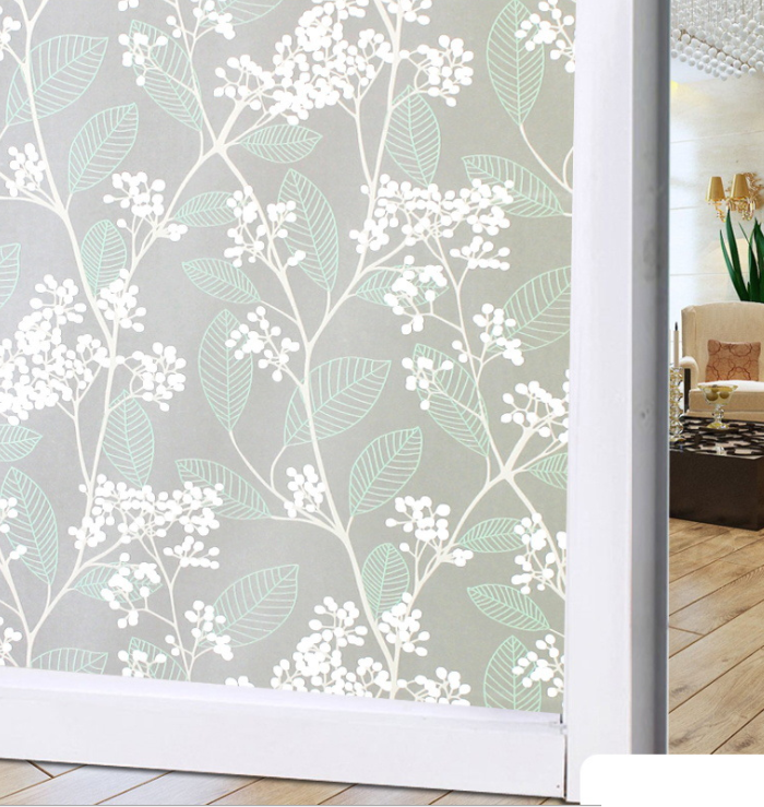Combo 5m decal giấy dán kính keo sẵn khổ 45cm mẫu hoa lá xanh