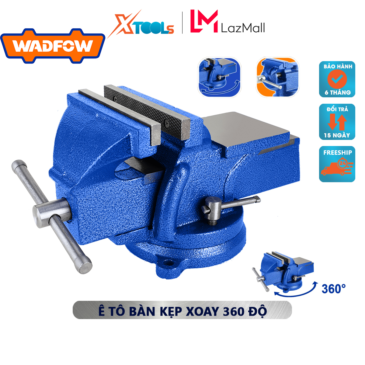 Ê Tô Kẹp Bàn Mâm Xoay 360° WADFOW 4"-8"Chuyên Dùng Để Kẹp, Cố Định Các Chi Tiết Cần Gia Công cơ khí