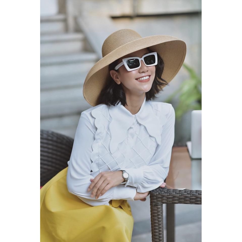 Mũ cói lồng đèn nữ size bé phong cách sang chảnh