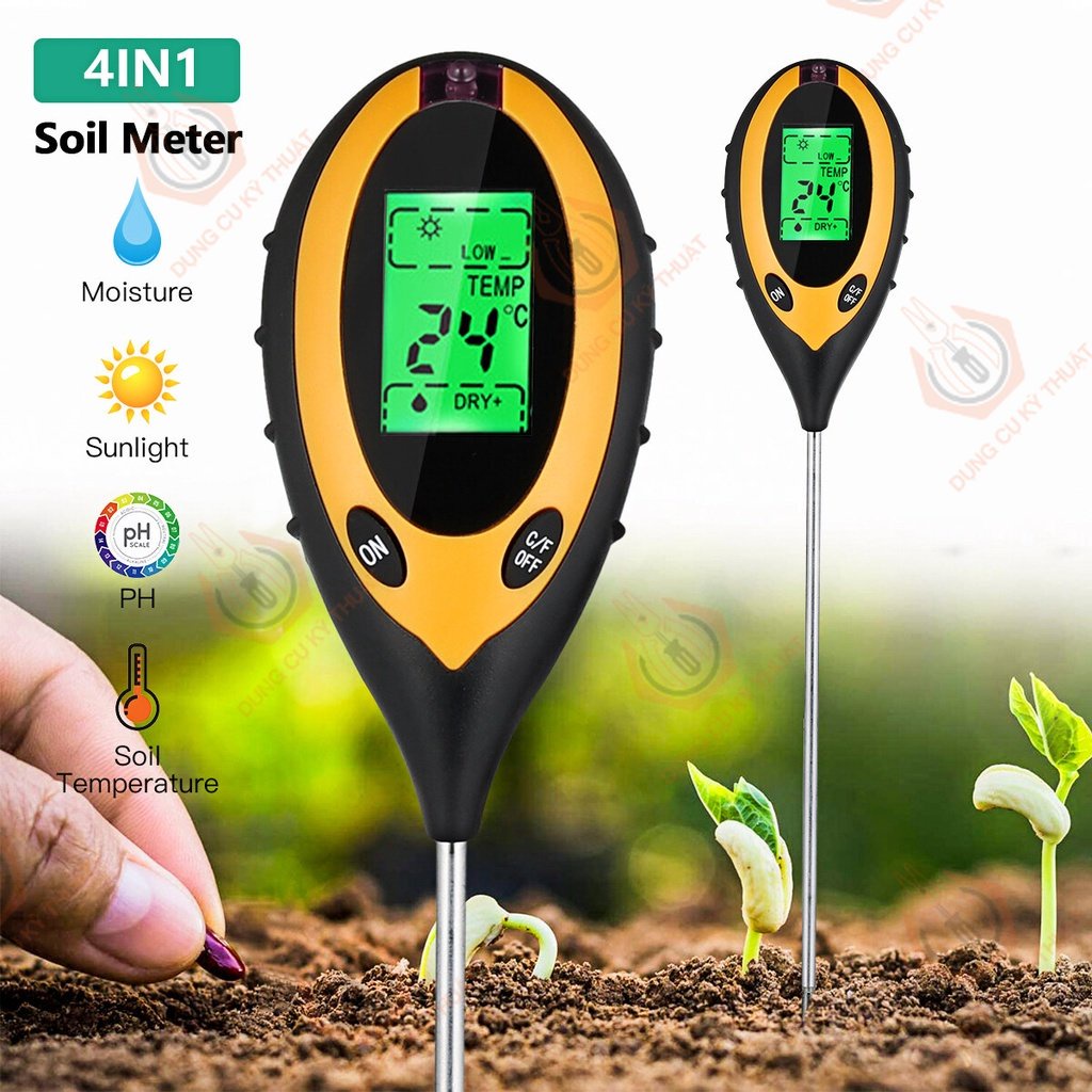 Máy đo đất, thiết bị đo PH đất 4-1 (PH, độ ẩm, ánh sáng, nhiệt độ) _ [Shop Dụng Cụ Kỹ Thuật]