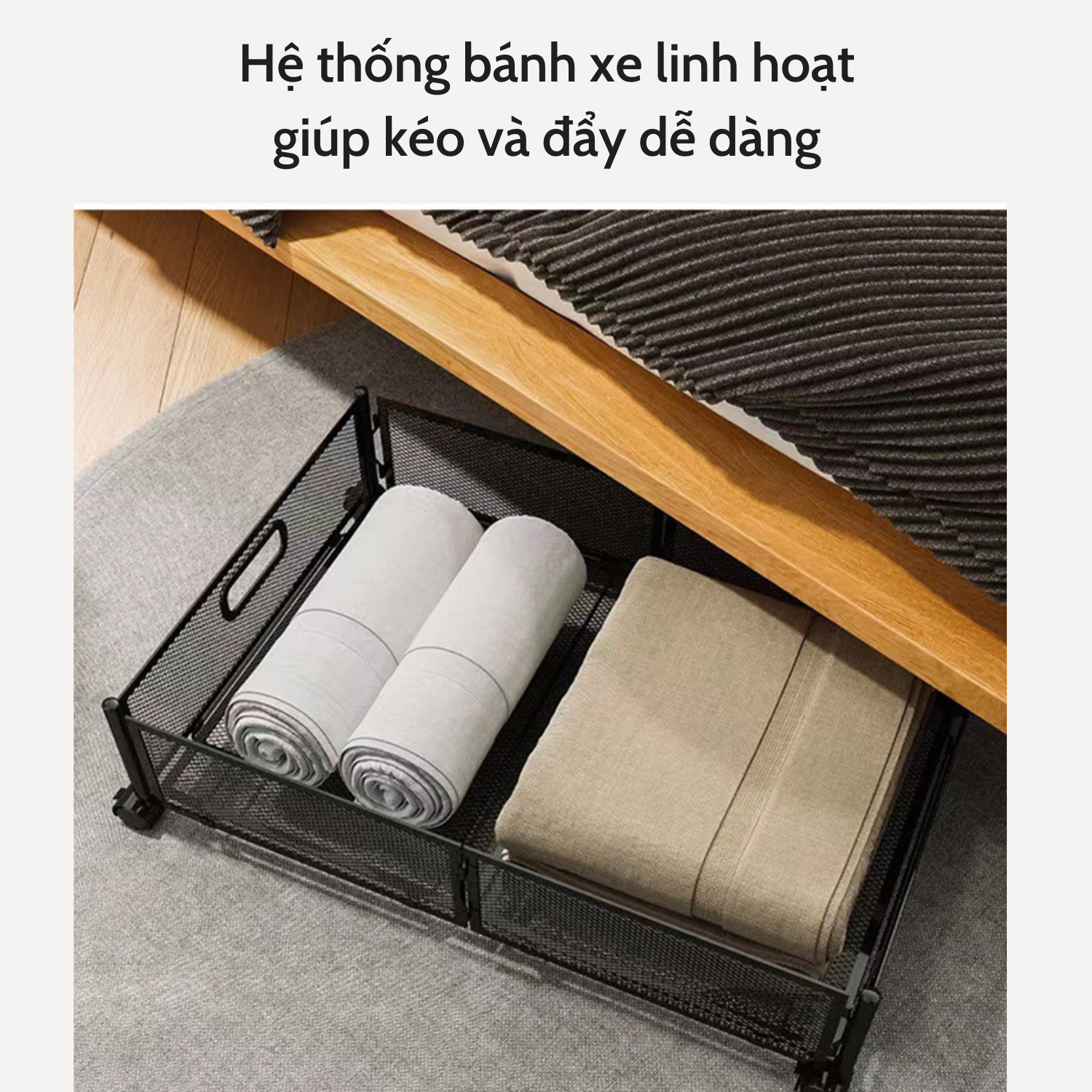 Hộp Đựng Quần Áo, Đồ Dùng Dưới Gầm Giường, Ghế Bằng Thép Sơn Tĩnh Điện Chống Gỉ Thoáng Khí Có Thể Gấp Gọn Tiện Lợi Boomer Home