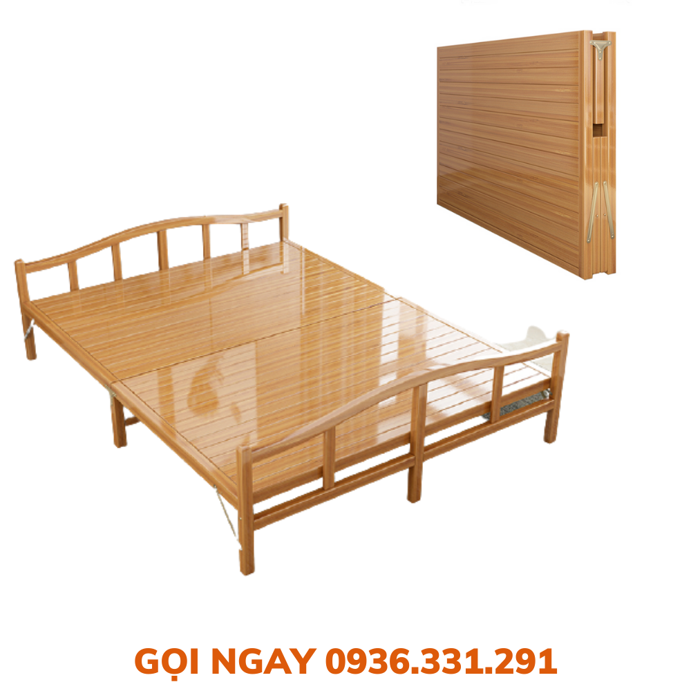 Bamboo bed folding compact 120 - 150 cm anti-termite, folding bed Wood smart multi-purpose quick folding compact Kore sport, folding bed, bed Wood