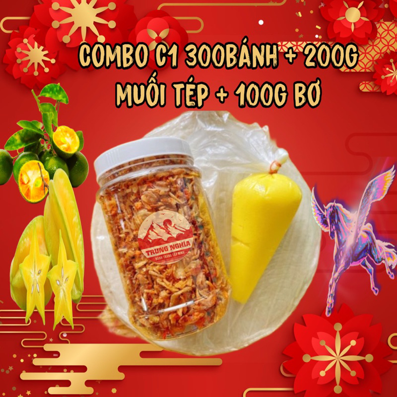 Combo 300gbánh + 200gmuối hành phi +100g bơ