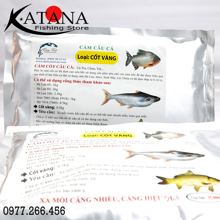 [HCM]Cám Câu Cá - Cốt Vàng Cốt Đen Cốt K52 Bịch 500gr