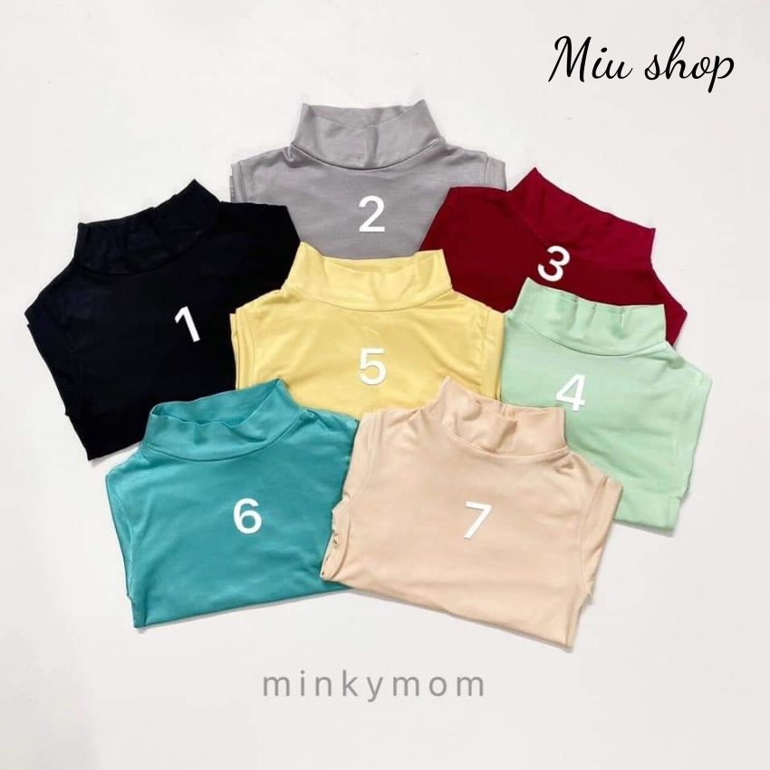 Áo thun giữ nhiệt minkymom cổ 3 phân giữ ấm cho bé