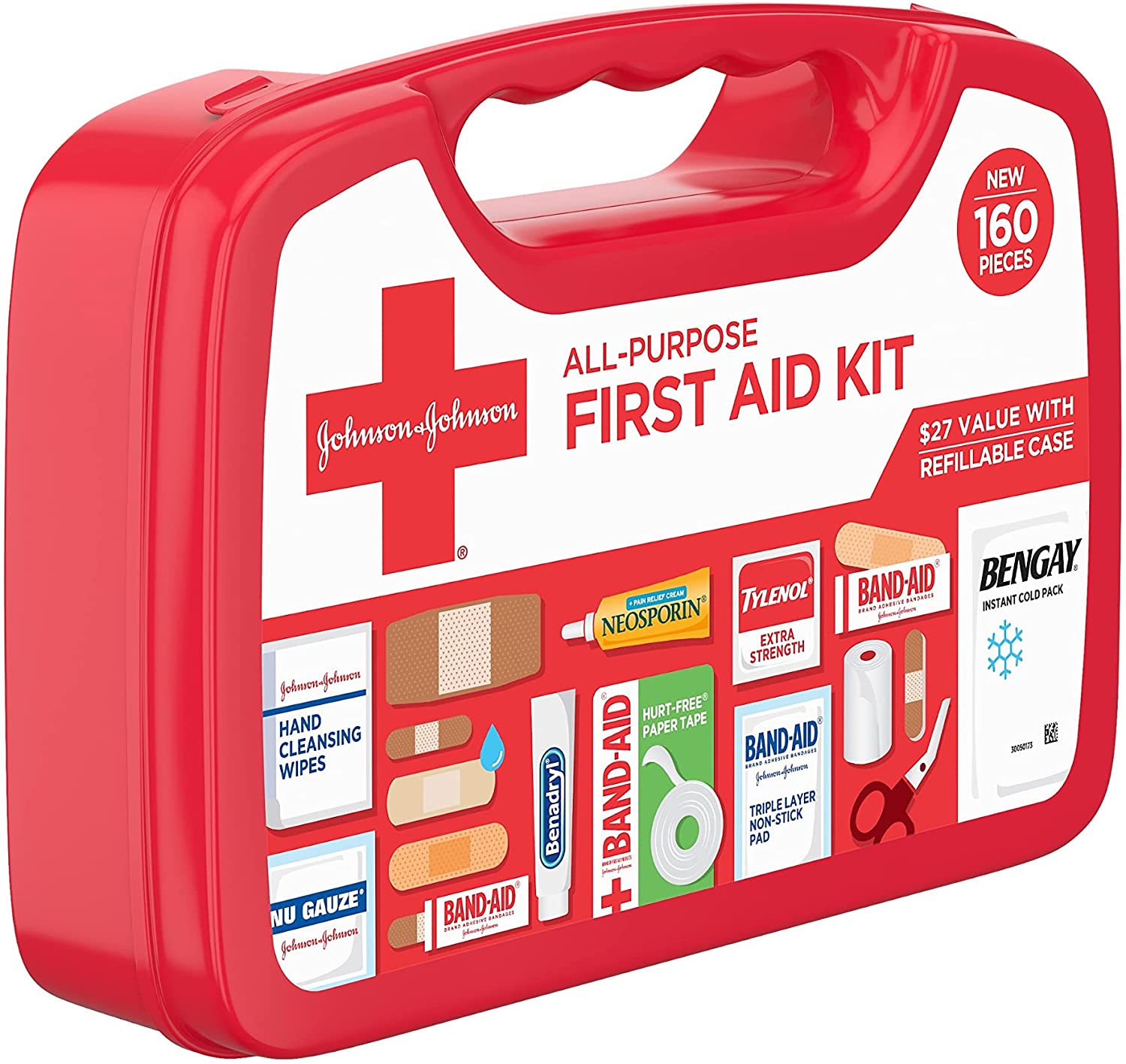 Hộp sơ cứu johnson & johnson đa dụng 160 món all-purpose portable compact emergency first aid kit