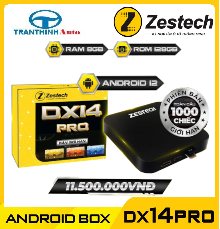 [HÀNG CHÍNH HÃNG]Android Box DX14Pro.Hệ điều hành Android 12,RAM 8GB,ROM 128GB Hỗ Trợ Apple Carplay/Android Auto,dành cho ô tô thế hệ mới.Đầy đủ các tính năng màn hình android ô tô.xem phim,nghe nhạc,xem bản đồ VIETMAP S1....