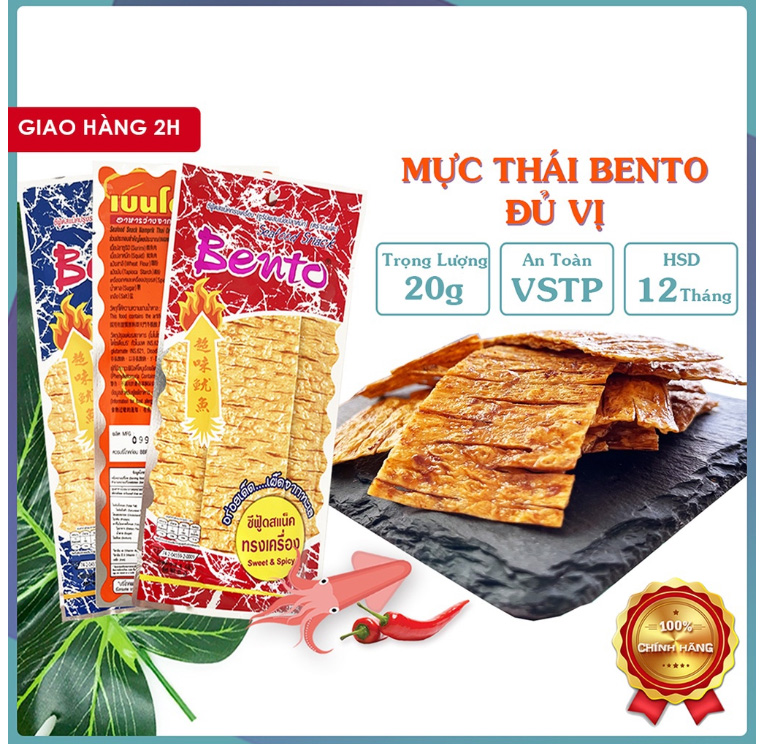 Combo 7 gói mực Bento Thái Lan 6g - đồ ăn vặt