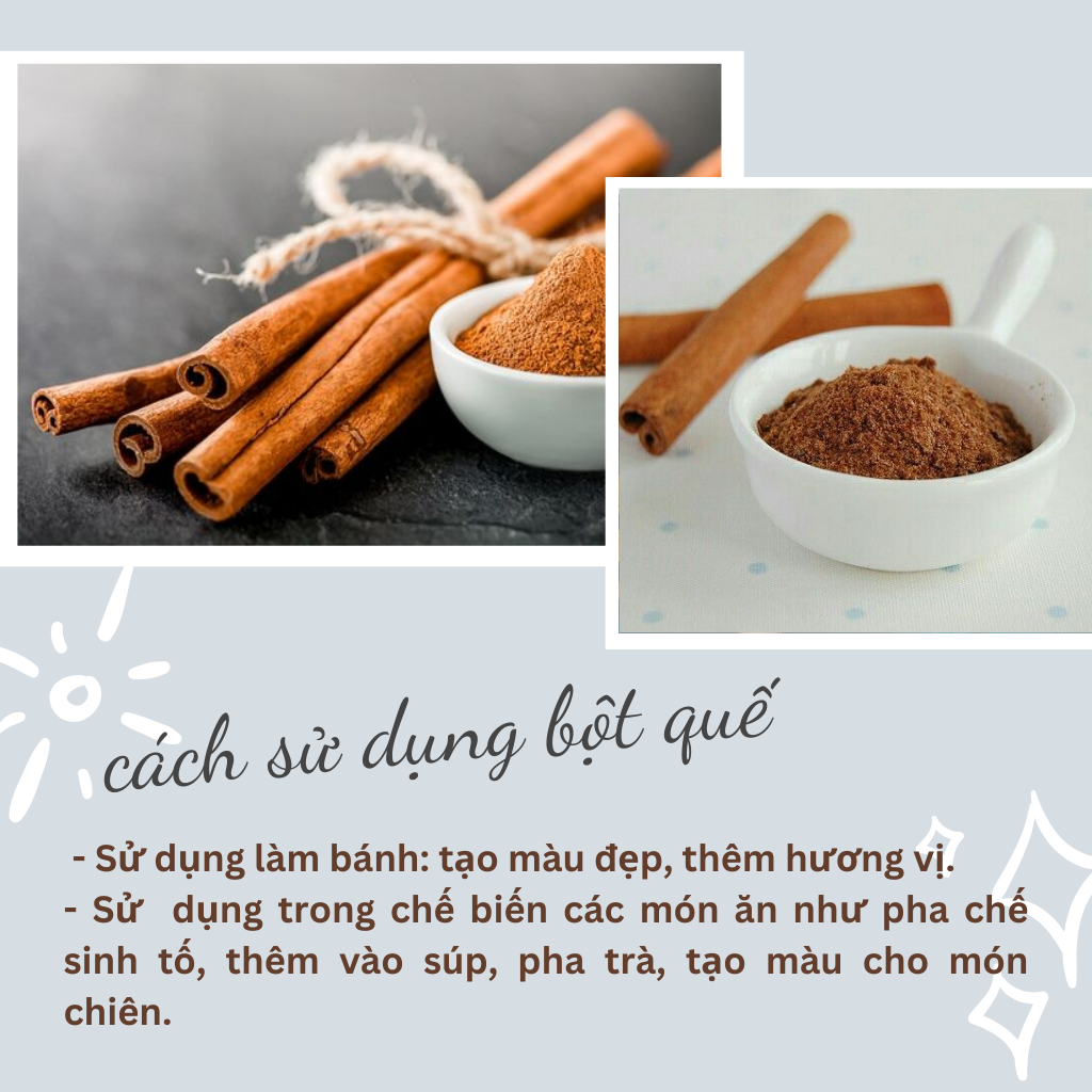 Bột quế nguyên chất gói 20gr, 50gr, 100gr